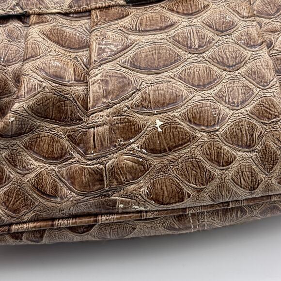 Guess Y2K Baguette Shoulder Bag Faux Patent Leather Croc Stud Purse Vintage - Picture 10 of 16